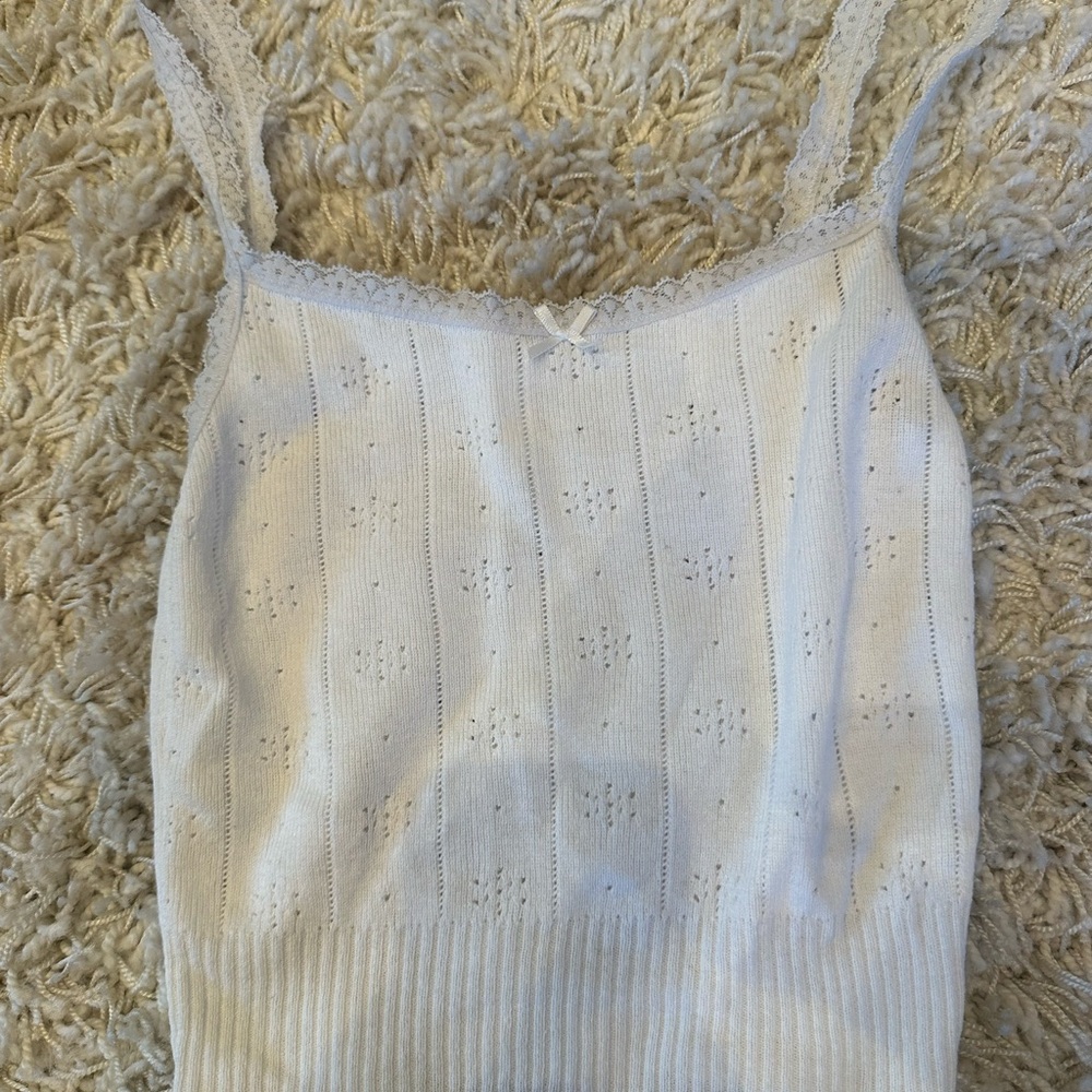 SKIMS White Lace Camisole Top